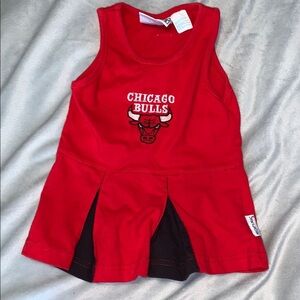 Mighty Mac vintage Chicago Bulls Red cheerleader Dress pleated embroidered 12 mo